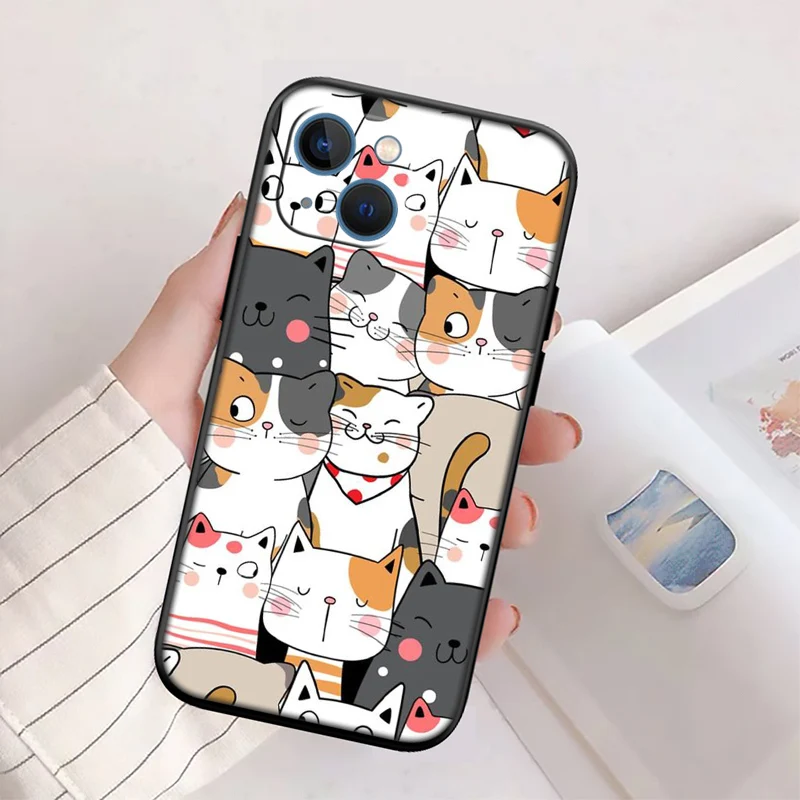 Adorable Cat Cartoon Phone Case - Whimsical Feline Design Protector