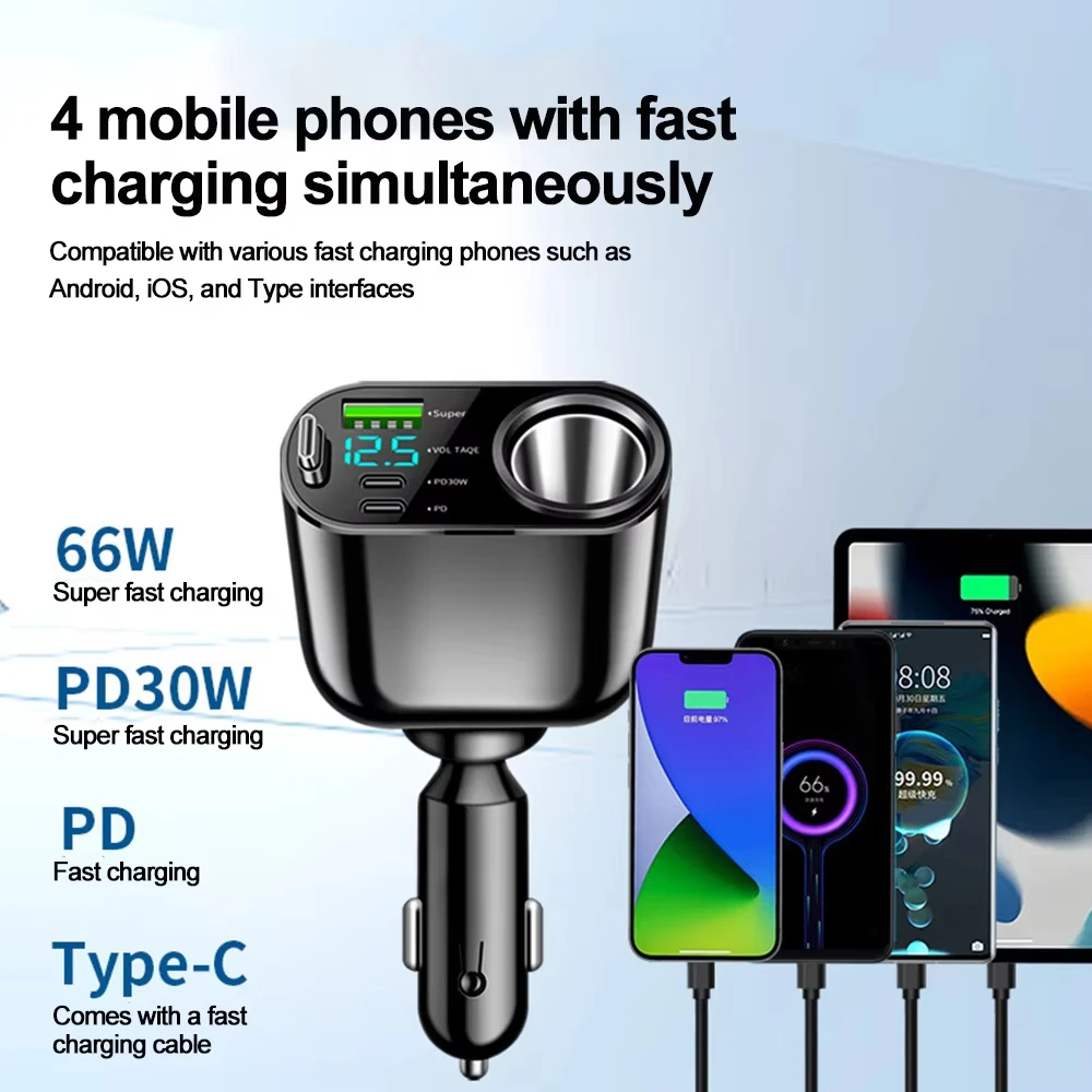 Car Charger Fast Charge 4 in 1