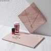 European style natural pink marble tray Aromatherapy Bottle Makeup Bottle Storage Tray Decorative Tray Jewelry Display Plate 4