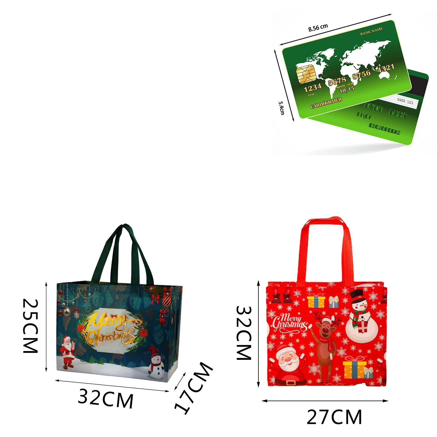 Marry Christmas Tote Bags Gift Package Fabric Handle Santa Claus Home Handmade Kids Party Favors New Year Supplies