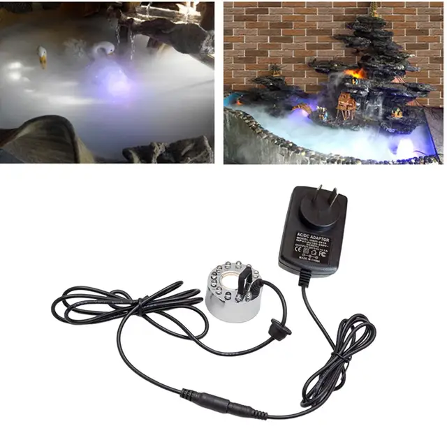 Ultrasonic Mist Maker Fogger Humidifier Large Fog Volume Water Pond Fountain Fogger for Halloween Party Bonsai Landscaping Vase 1