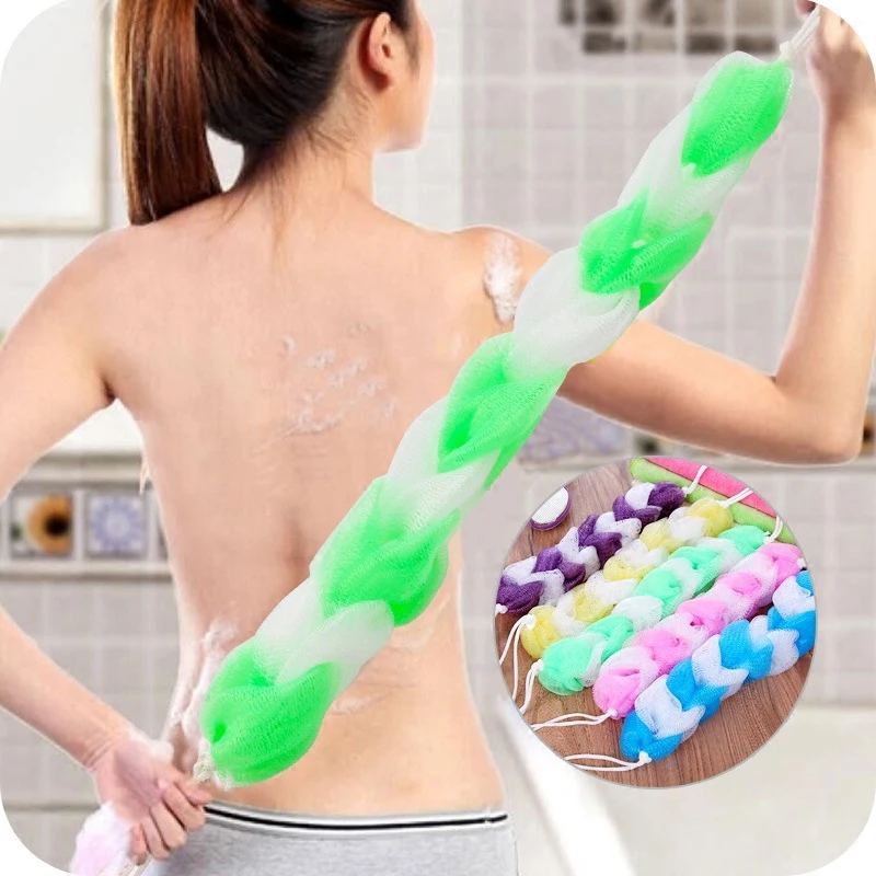 

Sdotter 1PC Bath Sponge Towel Rub Brush Pull Back Strip Massager Shower Belt Body Exfoliating Cleaning Women Beauty Bathroom Acc