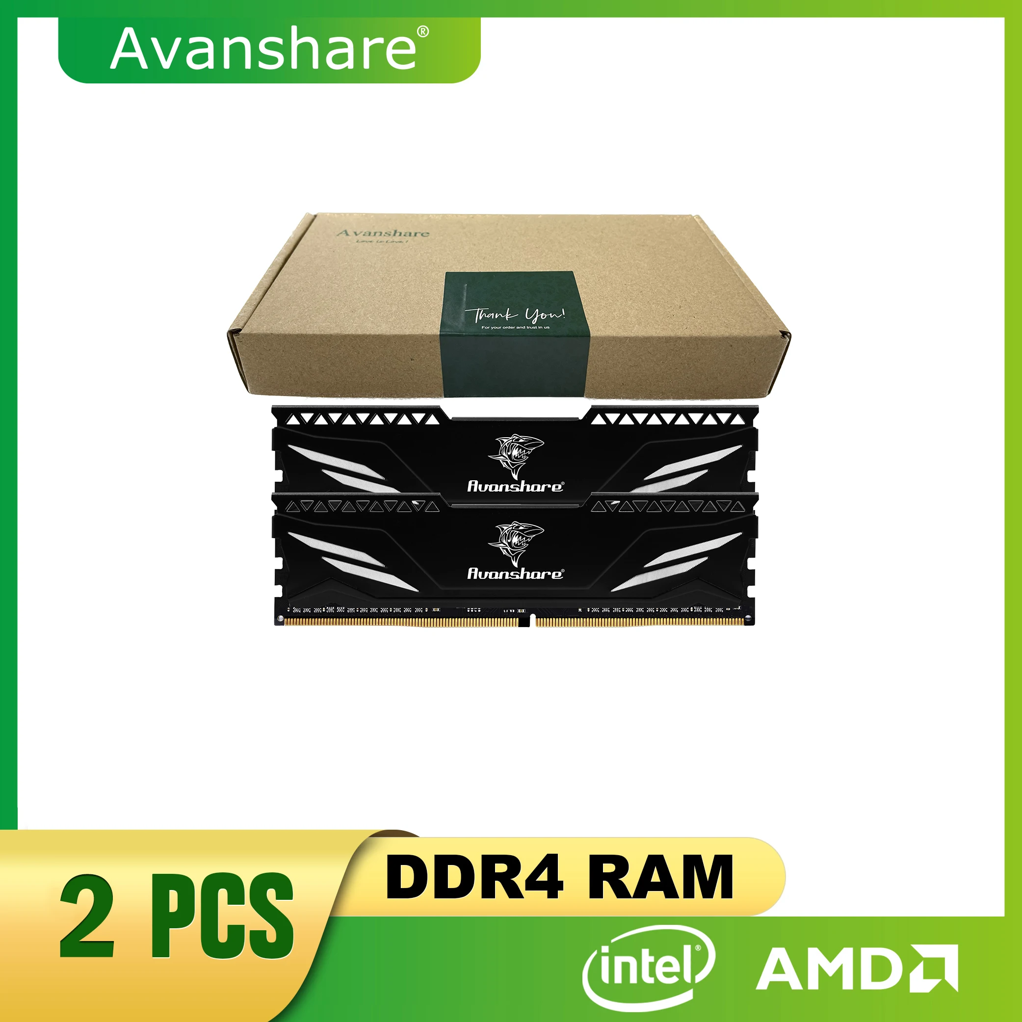 

Avanshare Memoria Ram DDR4 16G 4GB 8GB 2400MHz 2666MHz 3200MHz Desktop Computer Dual Channel DIMM Gaming Rams