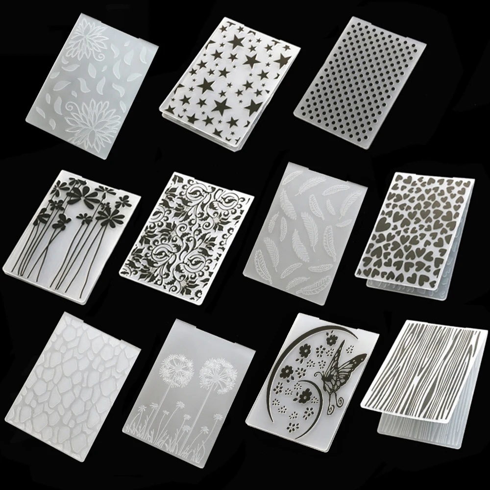 5.7 X 4.13 Inch Flower Butterfly Plastic Embossing Folder DIY Stencil Mould Tools Template for Making Cards Album Wedding Decor