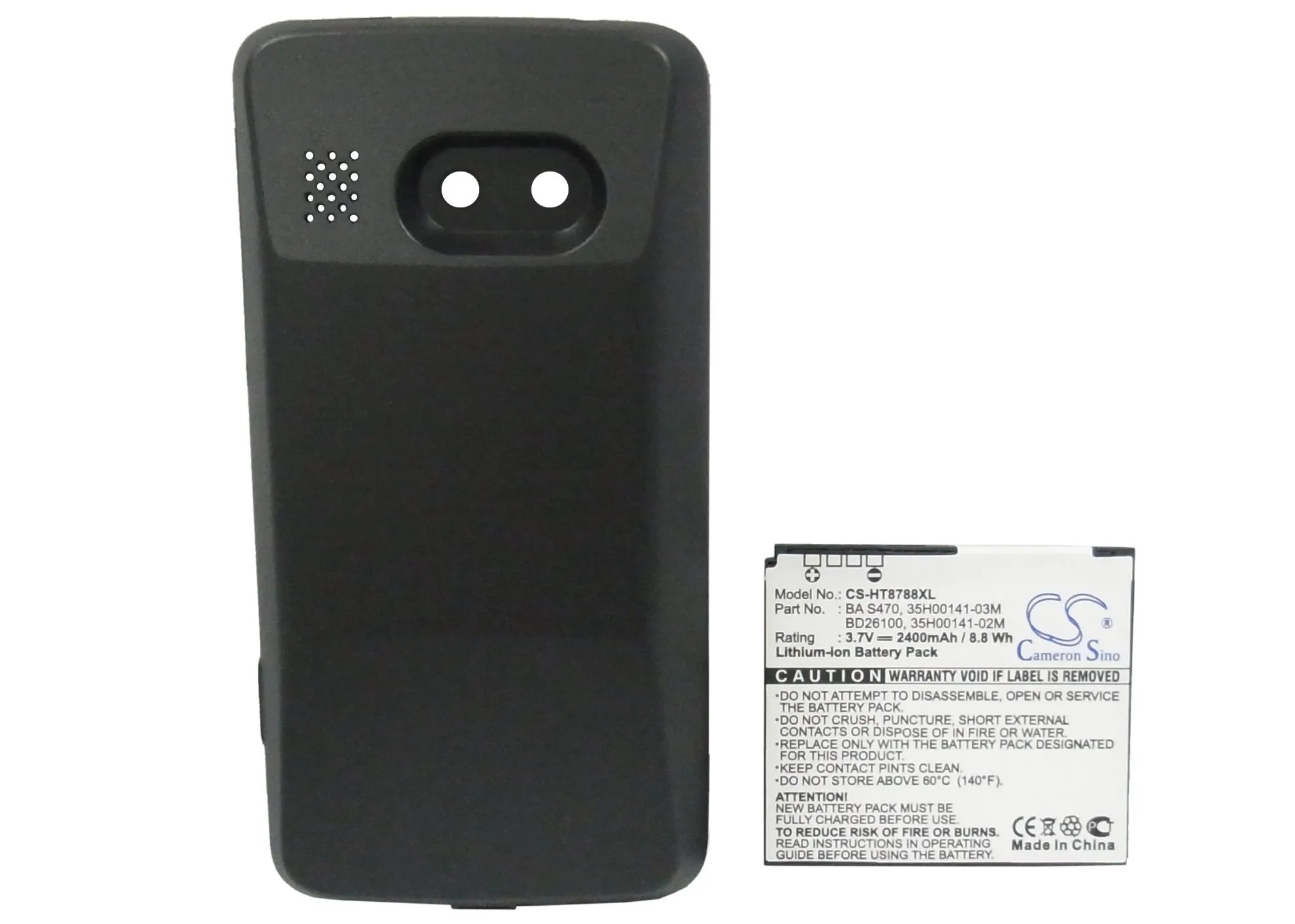 

Аккумулятор Cameron Sino 2400 мАч для HTC 7 Surround, Mondrian, PD26100, Surround, T8788