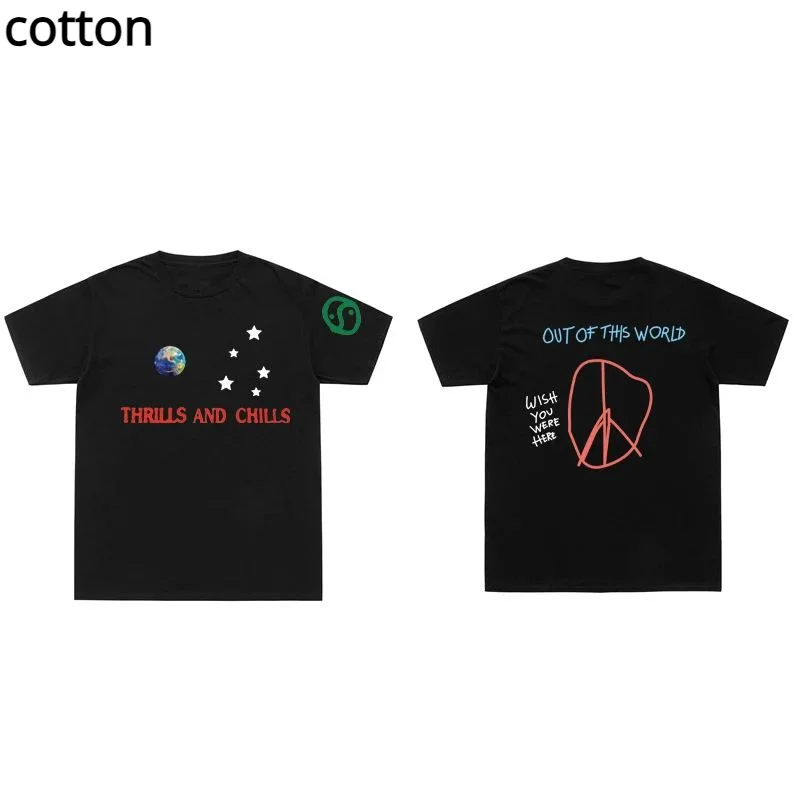 

New Arrivals Cactus Jack Tshirts Out Of World Letter Print T Shirt Men Women ASTROWORLD T-Shirt Cactus Jack Hip Hop Tee Tops