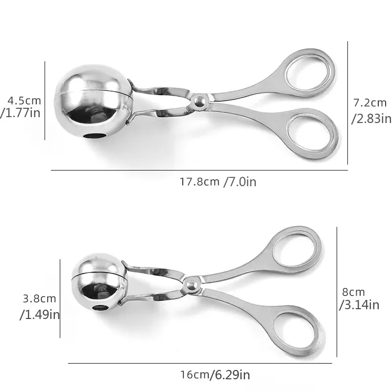 Stainless Steel Meatball Maker Tongs Non-Stick Meat Baller Tool for Cooking Baking Kitchen Accessories Meat Ball Scoop Mould