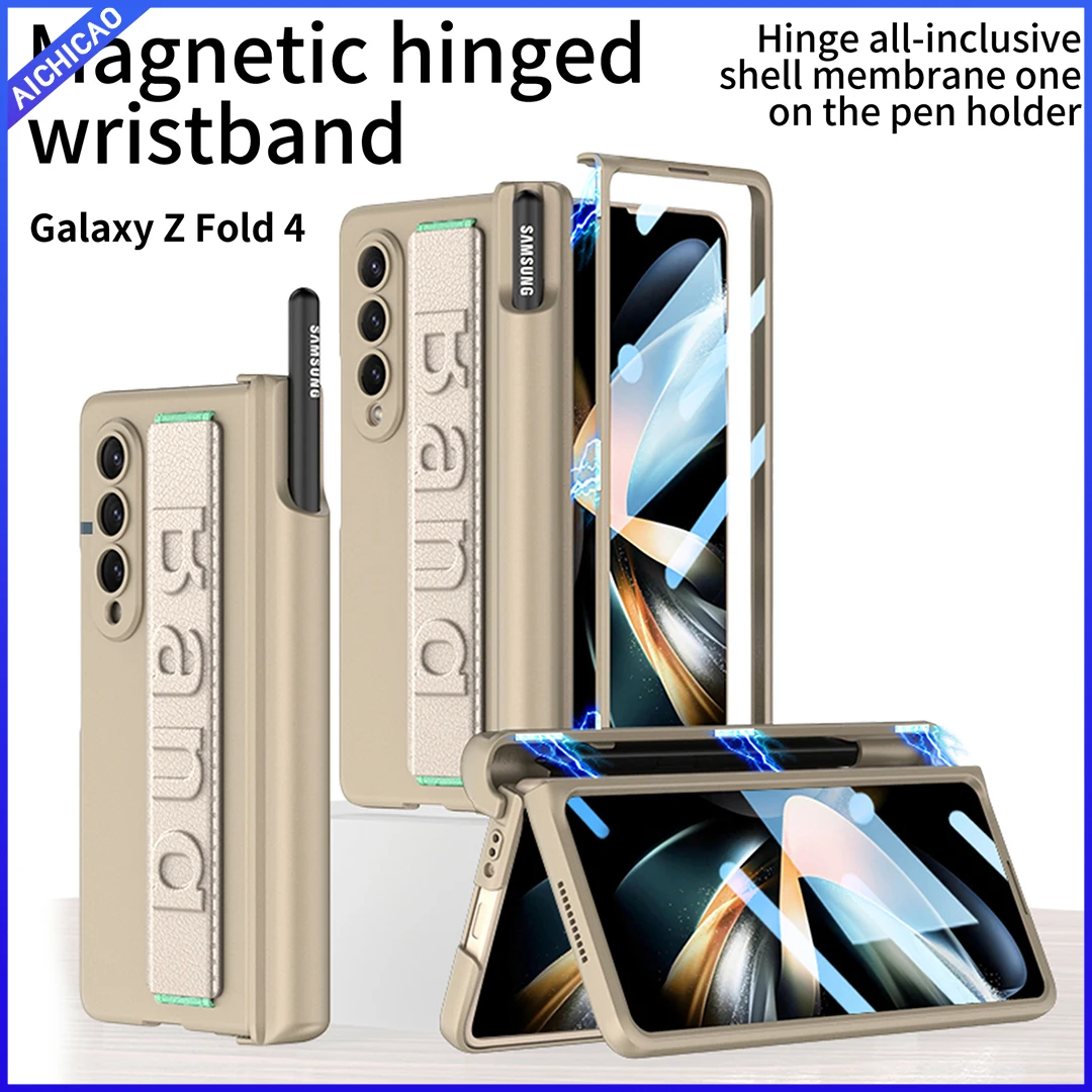 

ACC-For Samsung Galaxy Z Fold4 phone cases Magnetic hinged wristband all-inclusive shell membrane one on the pen holder