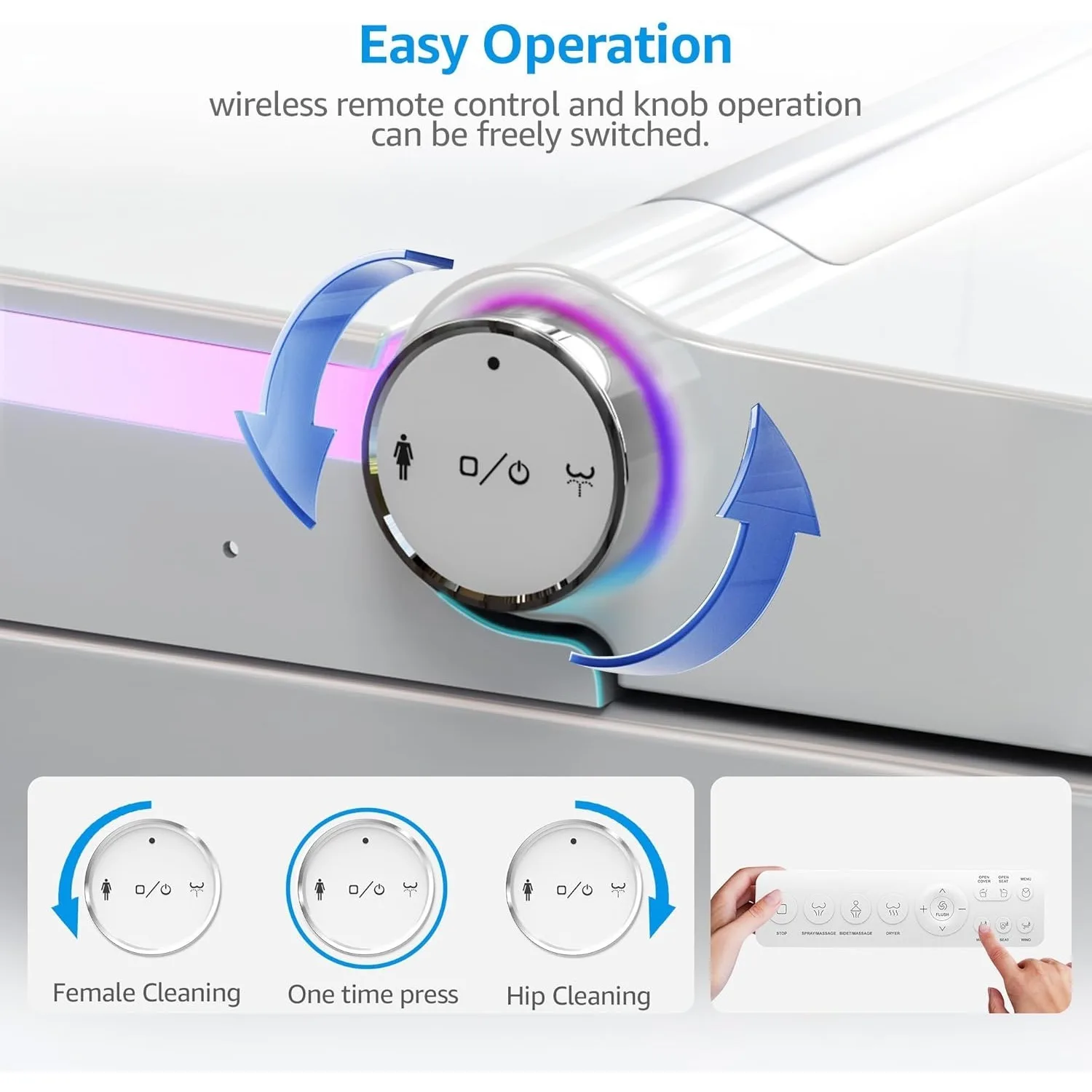 Smart Toilet Built-in Bidet Seat,Tankless Toilet with Auto Lid Opening,Closing and Flushing,Foot Sensor,Heated Seat,Elongated 4