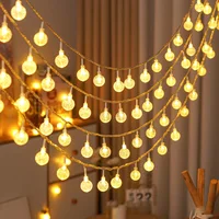 3m Waterproof LED Bubble Ball String Lights (118.11in) - Warm White Crystal Globe Fairy Lights, Weather-Resistant for Garden 3