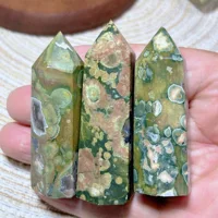 Natural Crystal Rainforest Jasper Tower Point Mineral Healing High Quality Garden Decorations Reiki Ornament Room Decor Gift 1