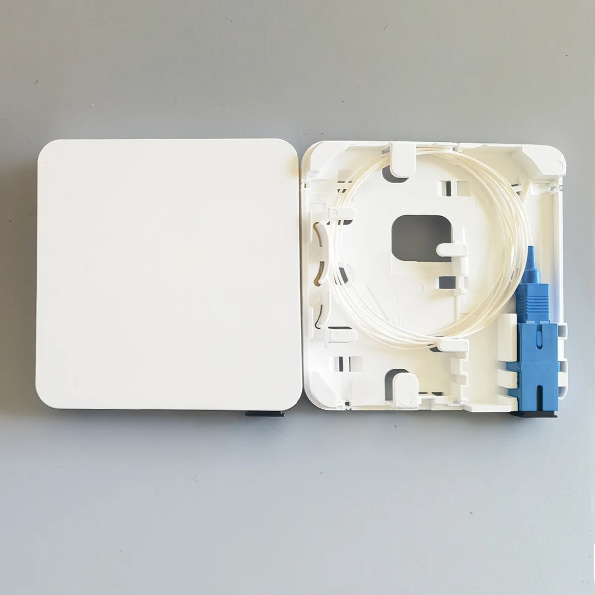2120-T-1 Fiber Optic Access Faceplate Box SC Fiber Pigtail Adapter Electrical Junction Box Wall-Mount Wiring Enclosure