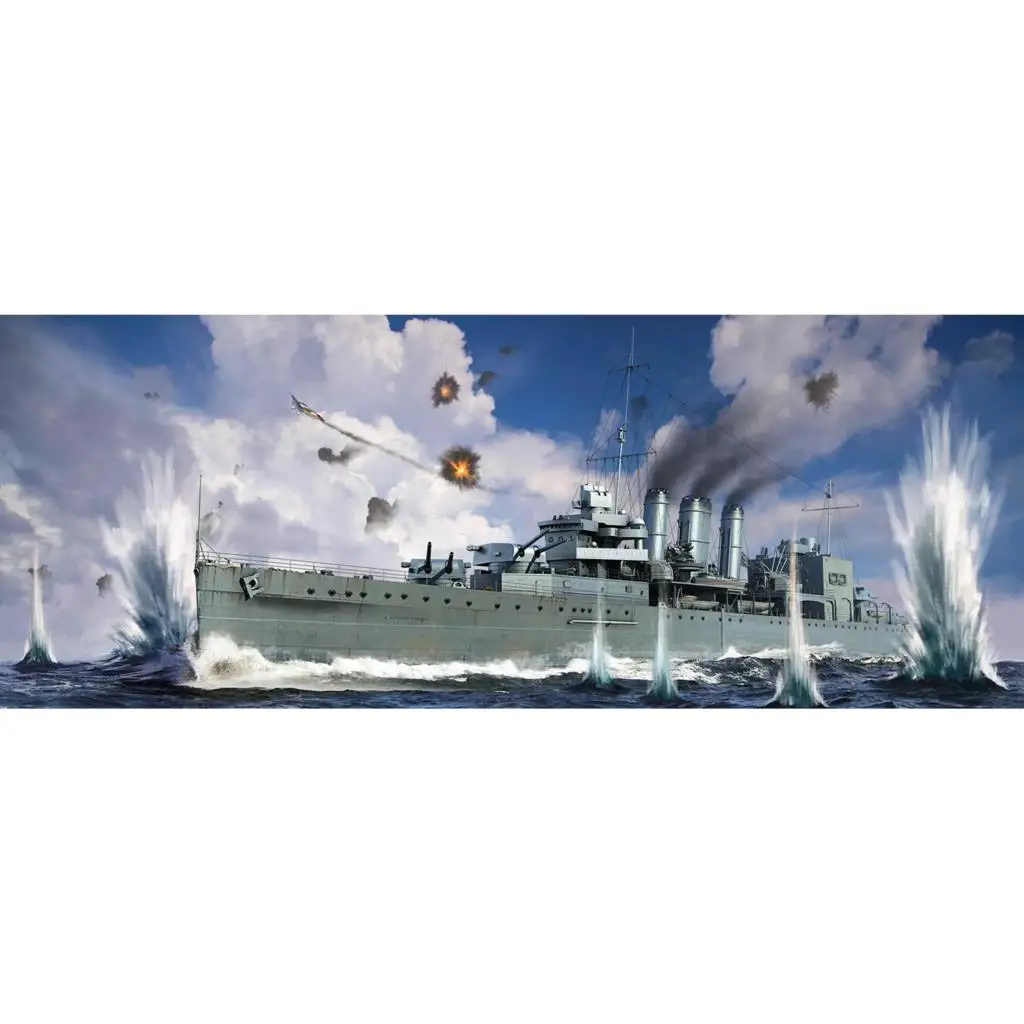 

1/700 Trumpeter 06734 HMS Cornwall Heavy Navy Static Boat Battle Cruiser Model Building Blocks for Adults TH20198