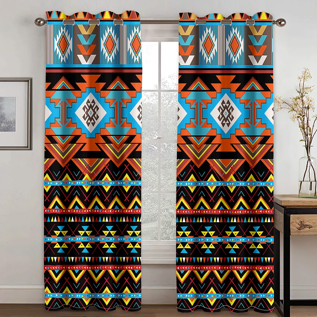 

3D Modern Minimalist Ethiopian Style Color Stripe Curtains 2 Panel European Luxury Living Room Bedroom Decor Curtains