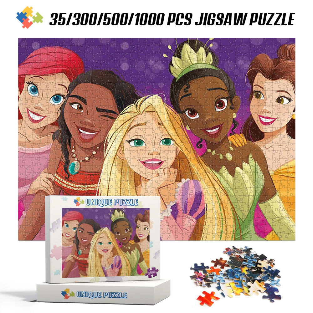 Disney Princess Toys 1000 Piece Puzzles for Adults Anime Jigsaw Puzzle for Kids Early Childhood Education Toys Gifts for Family