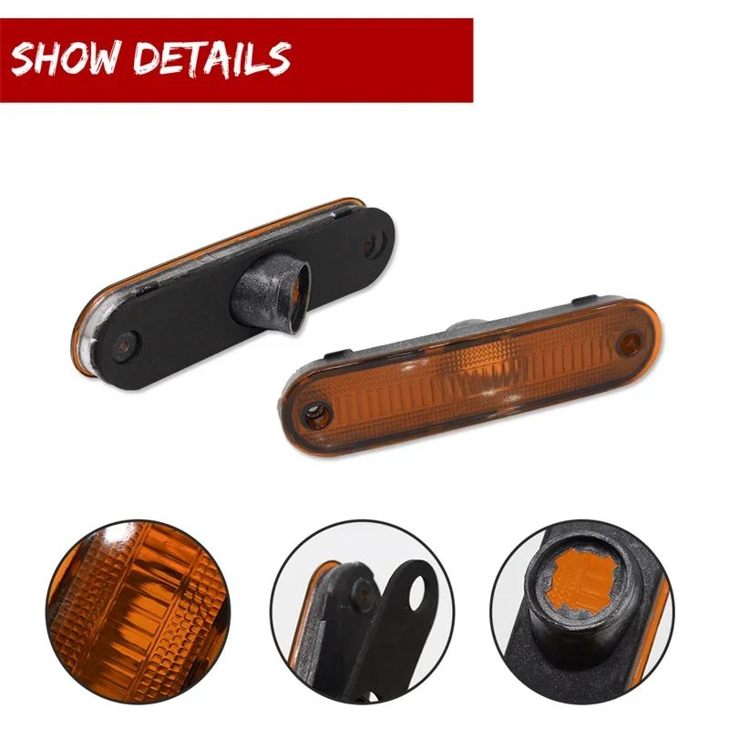 Geräucherte/bernsteinfarbene/rote Linse vorne und hinten Stoßstange, seitliche Kotflügelmarkierungsleuchte, Gehäuse für Mazda Miata MX-5 1990–2005, keine Glühbirne/Sockel – Detail 3