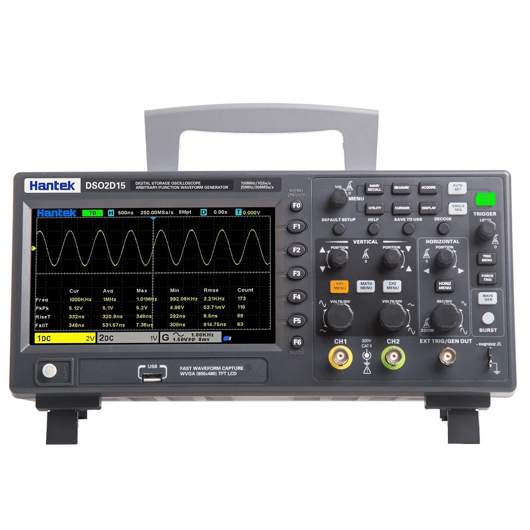 Hantek Digital Oscilloscope DSO2C10 DSO2D15 DSO2D10 DSO2C15 2 Channels 100Mhz/150Mhz Bandwidth USB Osciloscopio Portable Meter digital oscilloscope