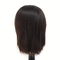 Tête de Mannequin 100% cheveux humains pour hommes, 8 pouces, pour coiffeur, pratique du beauté, formation au coiffeur, tête de Mannequin avec support à pince (bl naturel) 3