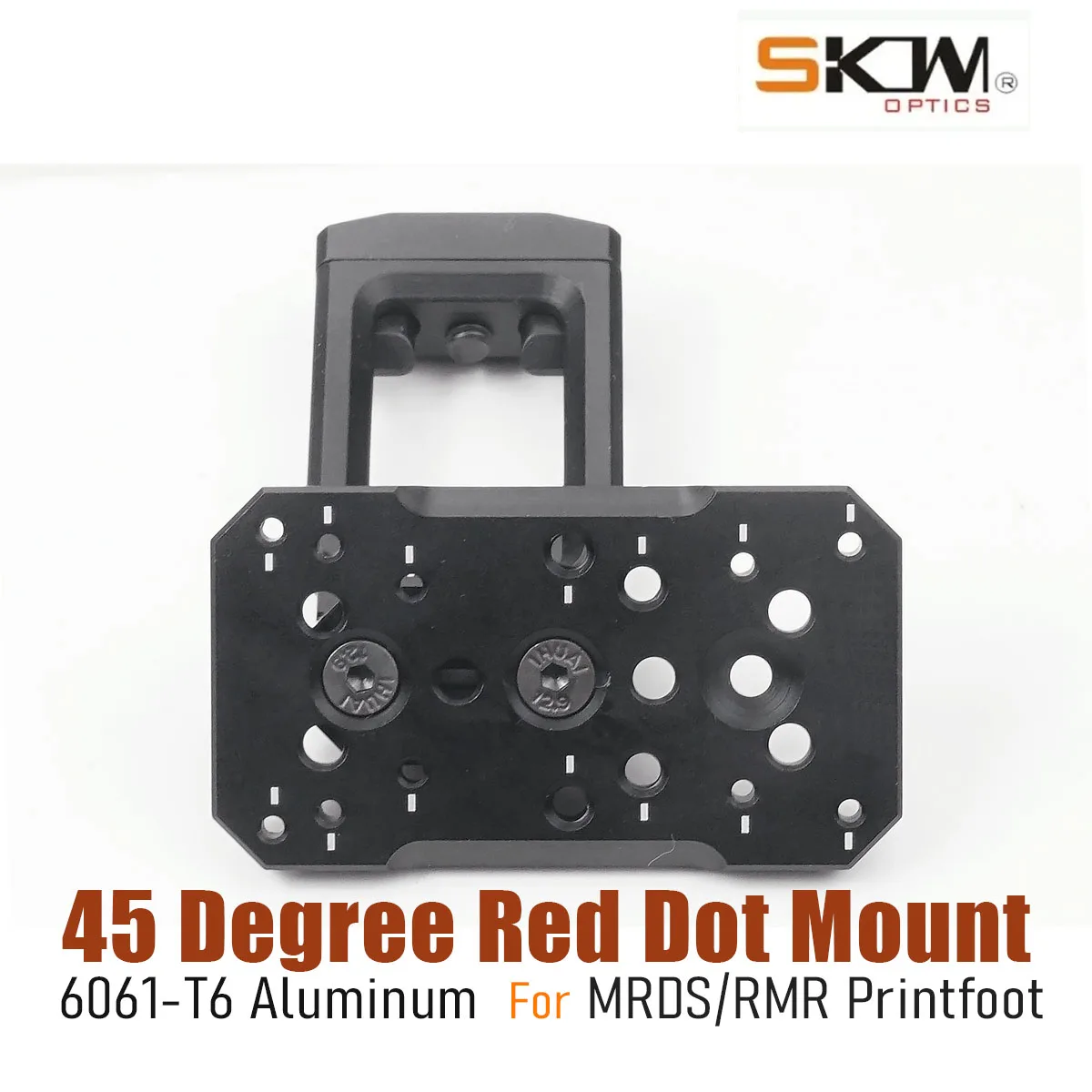 SKWoptics Tactical 45 Degree Red Dot Mount RMR MRDS PrintFoot 21mm Rail Picatinny