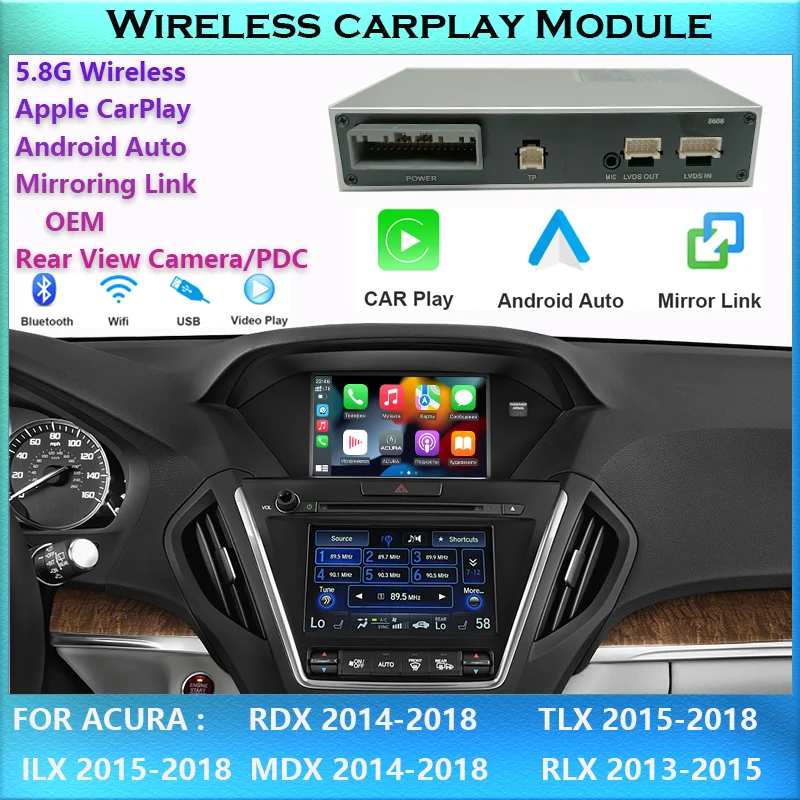 Wireless Apple Carplay Android Auto Module For Acura Mdx Tlx Ilx Rlx
