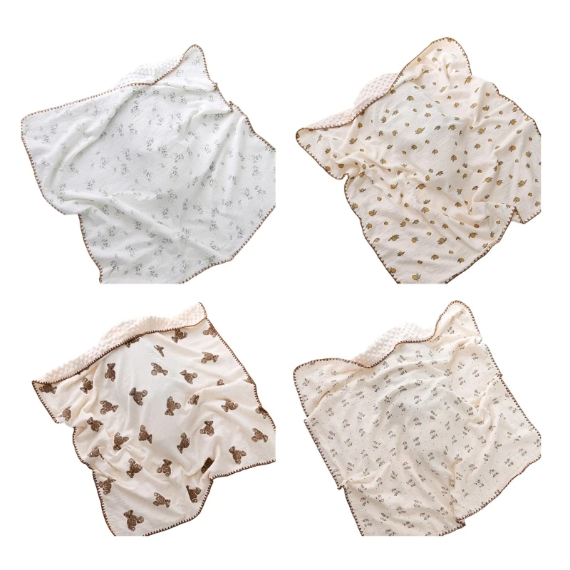 

Cartoon Wrap Blanket for Baby Double-Side Cotton Swaddle Blanket Newborn Sleeping-Bag Soft Receiving Blanket Shower Gift