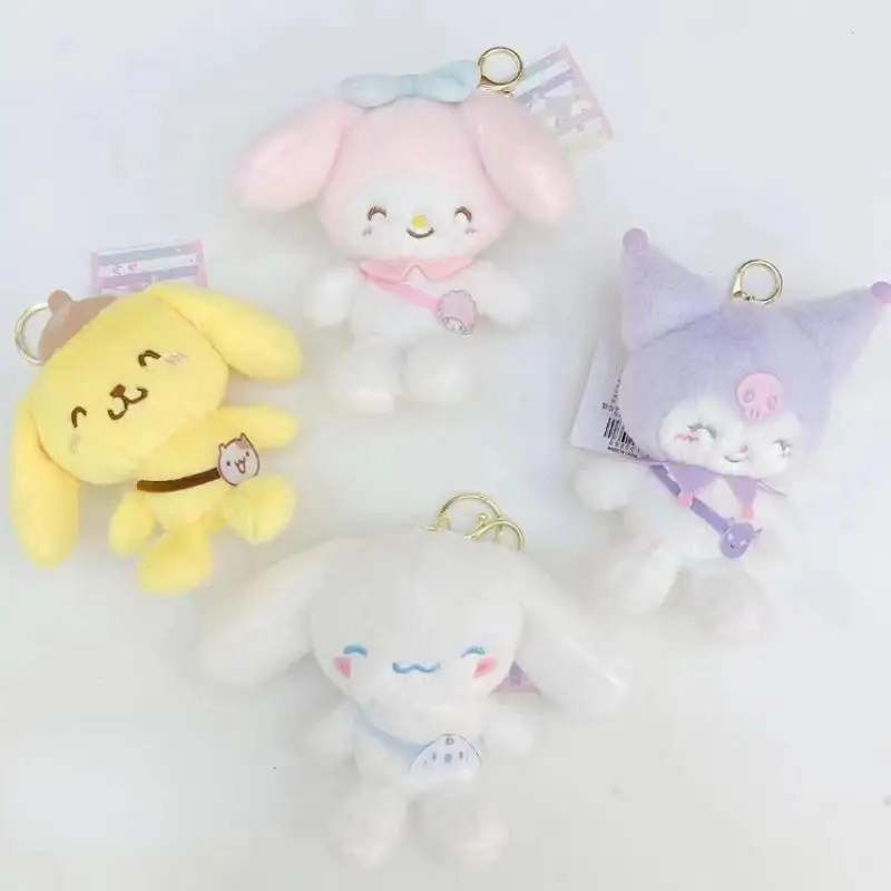 

Sanrio Mymelody Kuromi Cinnamoroll помпон пурин мультфильм брелок кукла милая плюшевая игрушка подвеска сумка брелок украшение