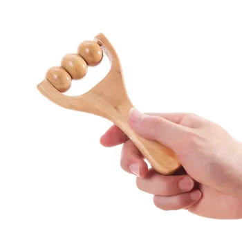 미니 나무 롤러 마사지기, 목 어깨 다리, 범용 손 마사지 도구, 침혈 발 마사지기, 근육 통증 완화