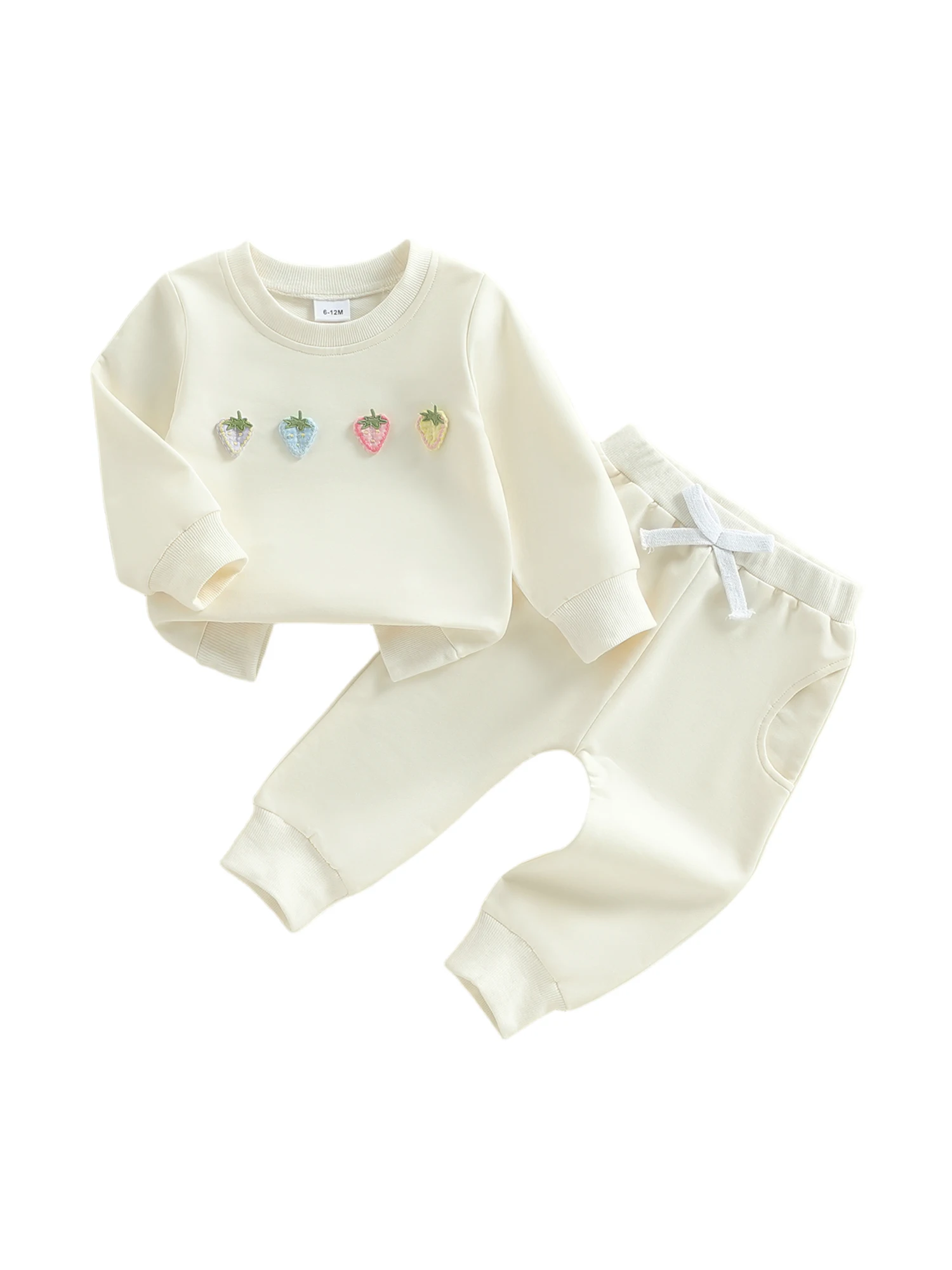 Adorable Toddler Girl Spring Ensemble Floral Embroidered Long Sleeve Top Stretchy Waistband Pants for a Stylish Look