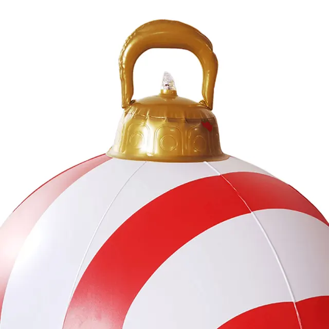 24 Inch Light Up PVC Inflatable Christmas Ball Outdoor Christmas Decorations with Light and Remote New Years Christmas Ornaments 6