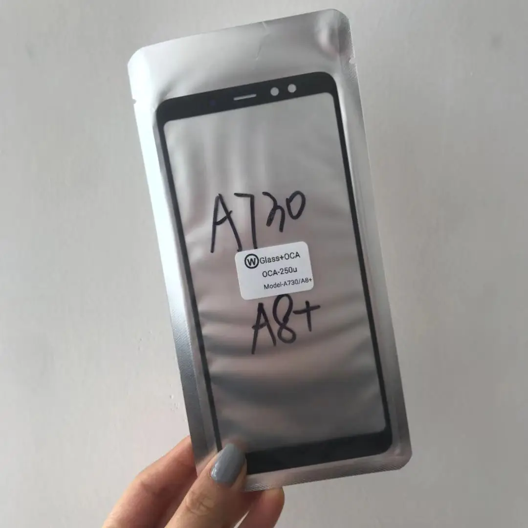

10 шт., передние стеклянные линзы с клеем OCA для Samsung Galaxy A40 A50 A70 A10 A20 A30 A51 A71 A10s A30s, замена сенсорной панели экрана