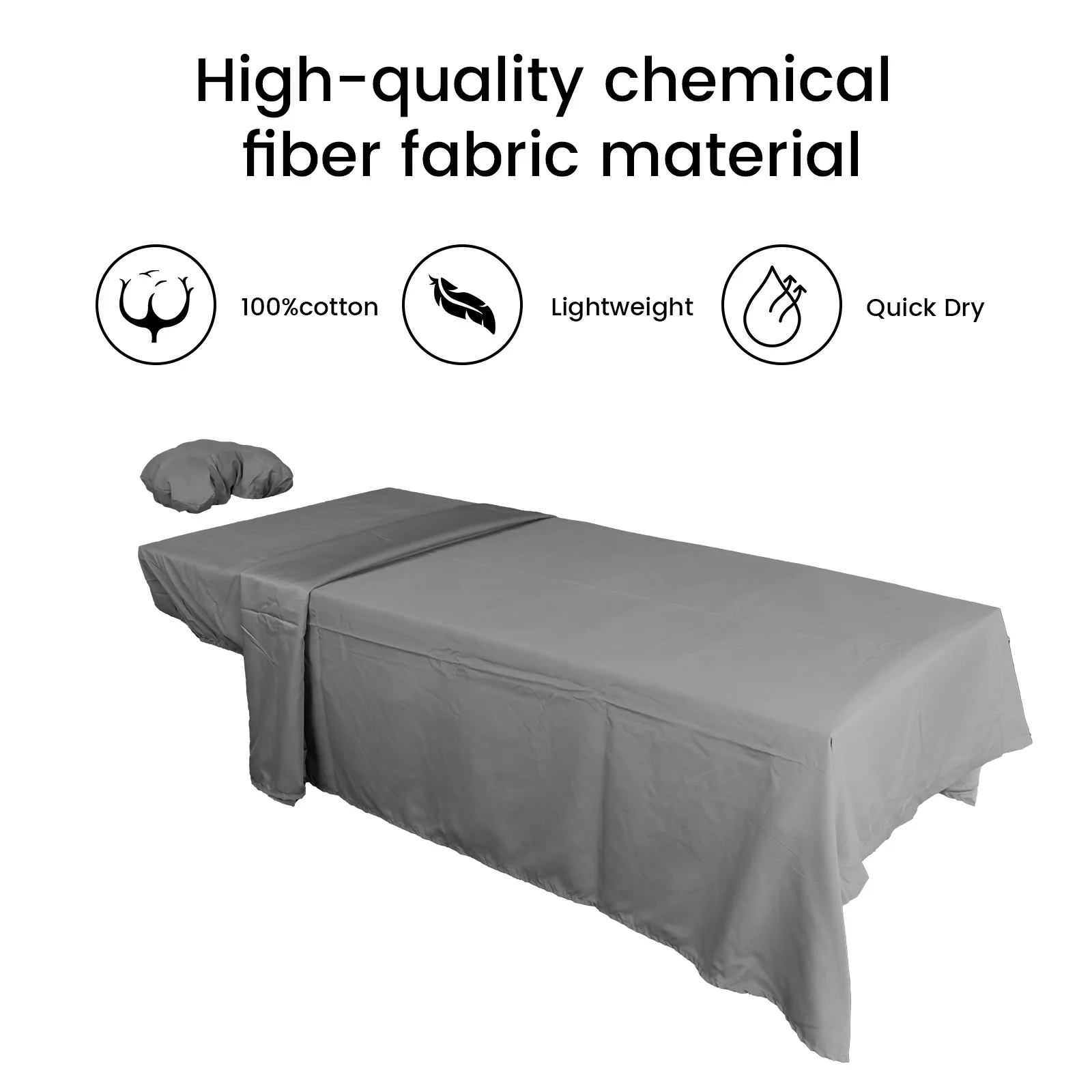 3Pcs Massage Table Cover Beauty Salon Chemical Fibre Massage Bed Cover Comfort Breathable Massage Sheets for Commercial and Home