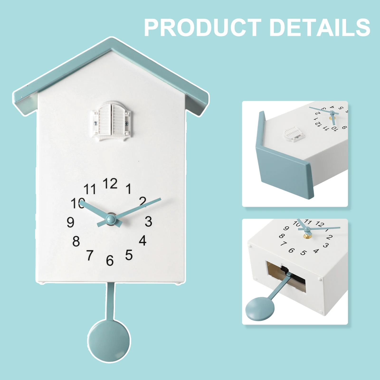 

1pcs Nordic Style Wall Clock Cuckoo Chime Time Zone Bird Hourly Chiming Silent Clock Mechanism Horloge Home Decoration