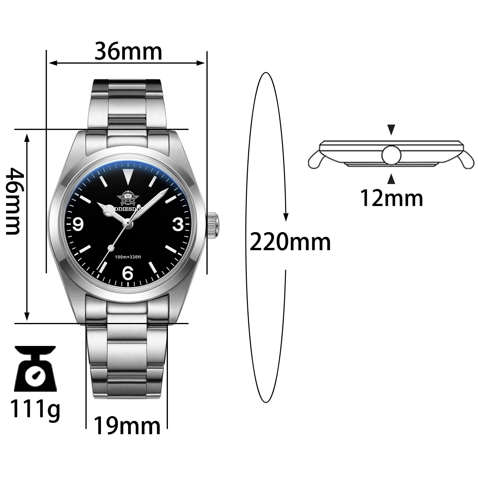 Luxury Wrist Watch luxury wrist watch Men's Stainless Steel Sapphire Glass Luminous 100m Waterproof Reloj Hombre Quartz