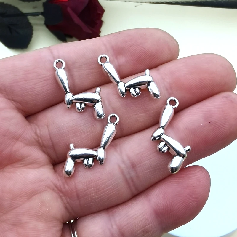 

5pcs High-quality Metal Alloy Pendants 3D Cute Balloon Dog Charms Pendants For Jewelry Making Findings DIY Necklace