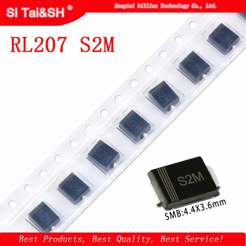 New S2M RL207 SMB/DO-214AA SMD rectifier diode 2A 1000V