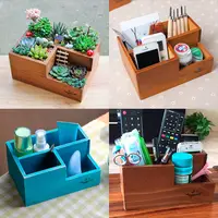 Vintage Wooden Desk Top Storage Box Multifunctional Sundries Partition Wooden Box Household Jewelry Finishing Box Organizer Home 3