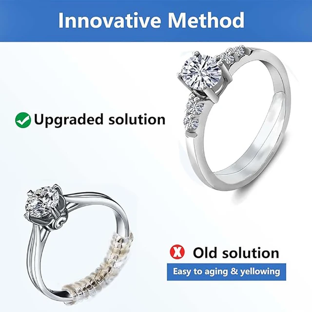 Juego De 4 Ajustadores De Tamaño Para Anillos - Reductor Invisible, Almohadillas De Plástico, Ideal Para Anillos Grandes