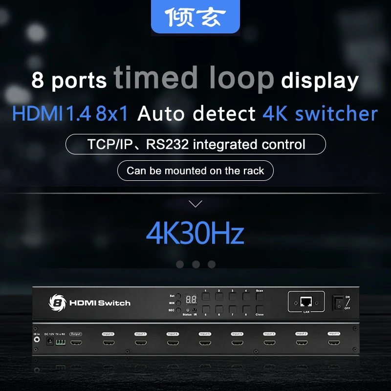 HDMI-переключатель 8 в 1 таймер автоматический переключатель 4K портов концентратор