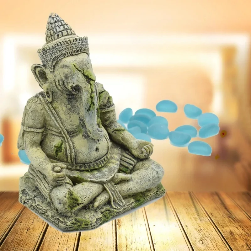 

Aquarium ornaments crawler box landscape simulation ancient Buddha statue god sitting statue relief
