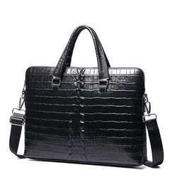 Briefcase Men's Genuine Leather Top Single Shoulder Business Laptop 14 Inch Computer Bag Men Messenger Luxury Bags Free Shipping