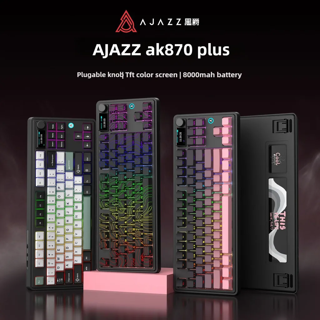 AK AJAZZ AK870 Plus Wireless Mechanical Keyboard 8000mAh Hot