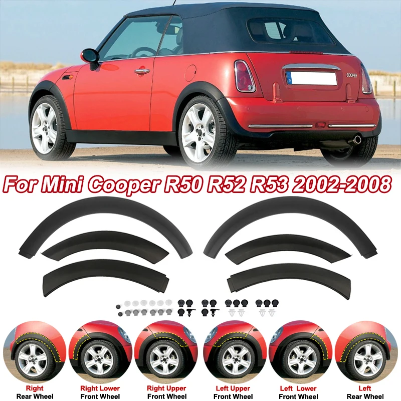 Car Front/Rear Wheel Side Upper/Lower Fender Arch Cover Eyebrow Trim ...