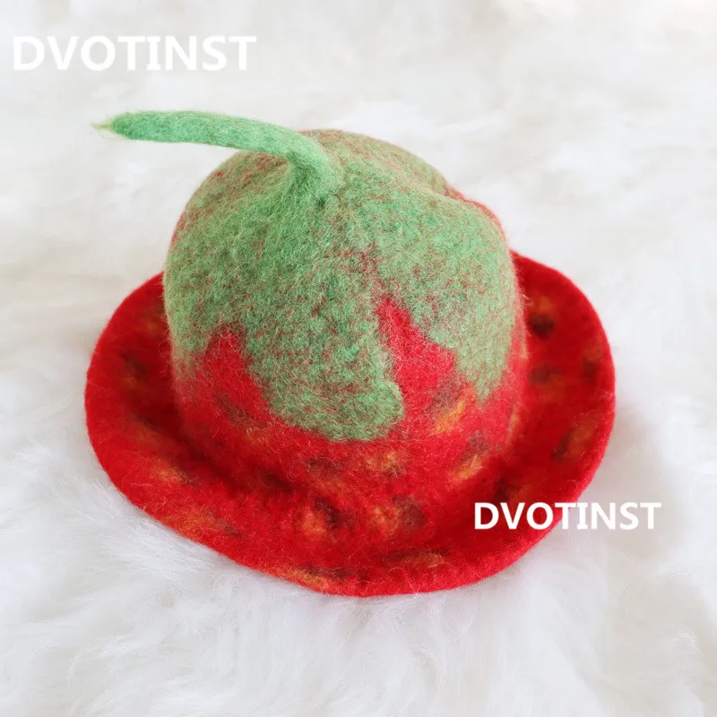 Dvotinst- 사진 촬영 소품, 용 핸드메이드 양모 파인애플 딸기 보닛 모자, 사진 스튜디오 촬영 사진 소품