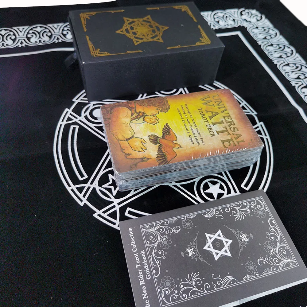 12 * 7cm Deluxe Set Black Phnom Penh Tarot Table Game Divination Waterproof High-end Astrology Board Game Gift black phnom penh tarot suit table game 12 7cm paper guide divination prediction waterproof high end astrology board game