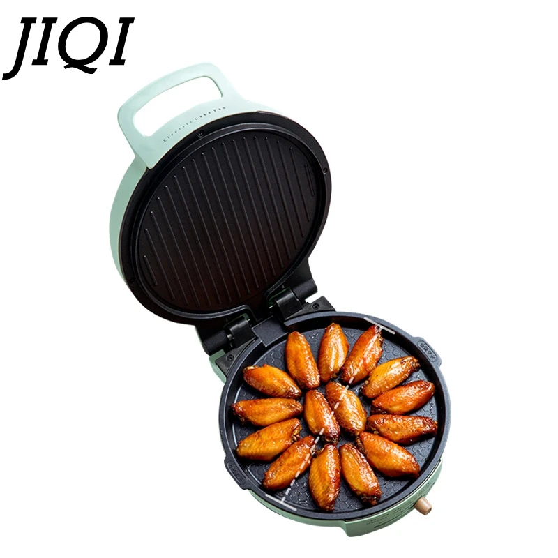 JIQI Household Double Side Heating Baking Pan Electric Skillet Frying Pan Crepe Pancake Maker Automatic Pizza Machine BBQ Tool 5