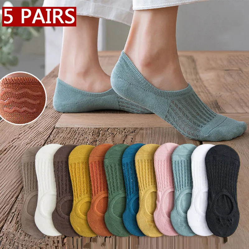 Anna-Kaci Women's No - Show Liner Socks with Bow Pattern 5Pk