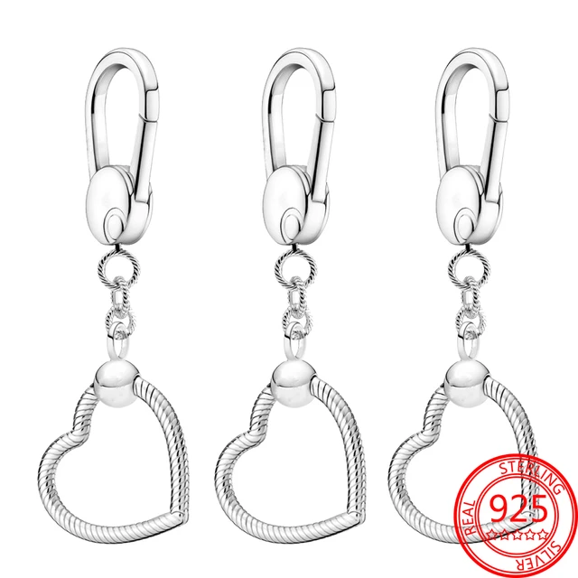 New 925 Sterling Silver Moment Key Ring Keychain Small Bag Charms Holder  Fit Original Charm Bracelet for Jewelry Christmas Gift - AliExpress