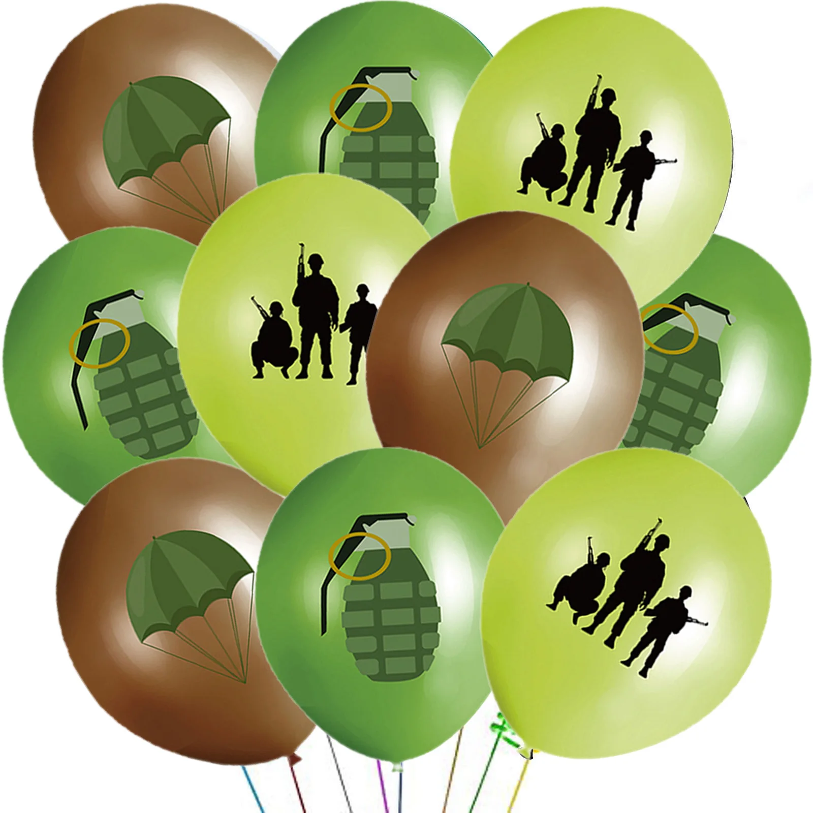 

15Pcs Military Camouflage Birthday Party Decorations Army Soldier Supplies with Green Camo Party Balloons Decor