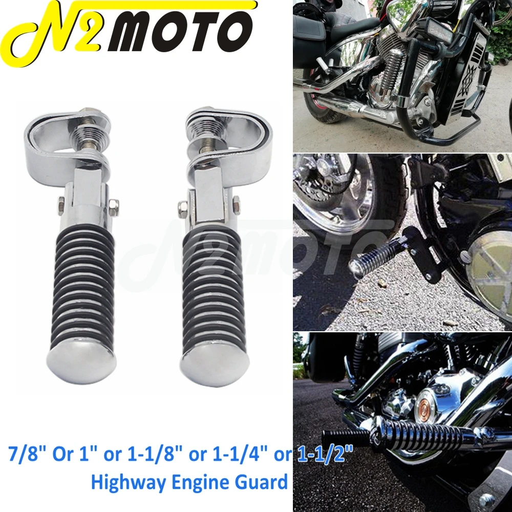 Moto U-Clamp Pedana 1-1/8 "O 1-1/4" O 1-1/2 "Highway Engine Crash Bar Per Harley Sportster Honda Suzuki Chopper Bobber