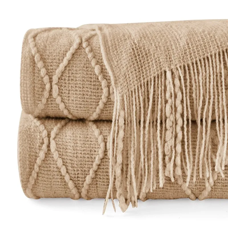 InyahomeKhakiOversizedThrowBlanket150x230cmforCouchBohoBedTan